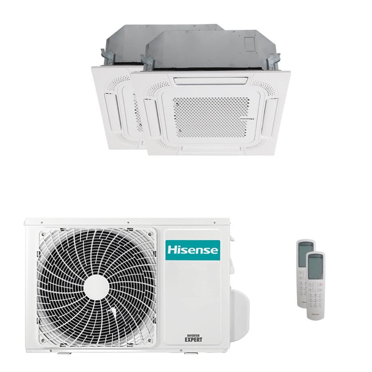 Condizionatore Hisense Cassetta ACT dual split 9000+9000 BTU inverter A++ unità esterna 4.1 kW