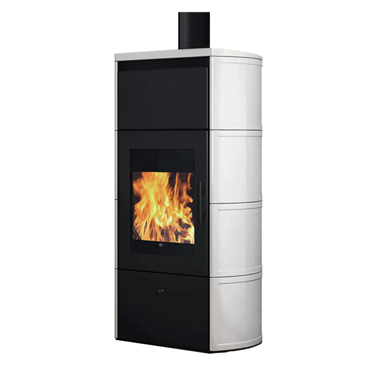 Stufa a legna Edilkamin Flamma 14 kW Idro Bianco panna