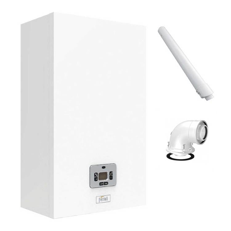 Caldaia Ferroli Theta 24 C a condensazione 20 kW camera stagna metano-gpl con kit scarico fumi coassiale
