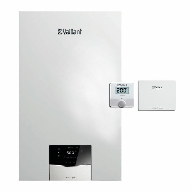 Caldaia Vaillant ecoTEC plus VMW 35 CS/1-5 a condensazione camera stagna 35 kW metano + termostato smart SensoROOM Connect
